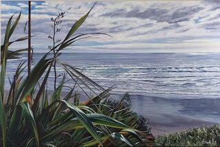 Landscape painting titled SILVER LINING-SOLD