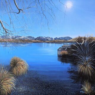Acrylic painting titled SUN AND SHADOWS