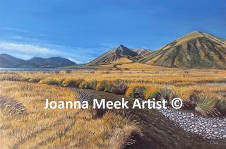 Acrylic landscape titled GO WITH THE FLOW for sale $600.00