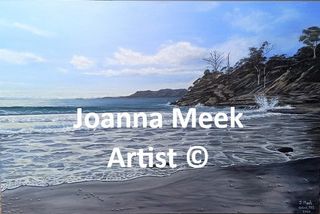 Acrylic landscape titled MAKING A SPLASH for sale $580.00