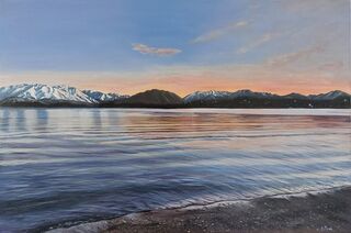 Original landsccape titled Sunrise at Wanaka - POA