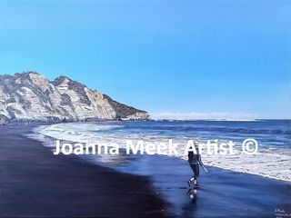 Acrylic landscape titled WET FEET for sale $800.00