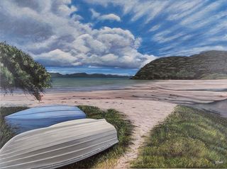 Original landscape painting titled SUNBAKED for sale - SOLD