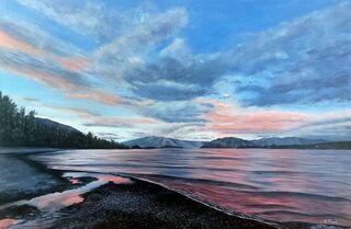Acrylic painting titled WANAKA FIRE-SOLD