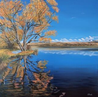 Landscape painting titled Shades of Autumn-SOLD