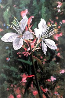 Acrylic painting titled DRESSED IN WHITE