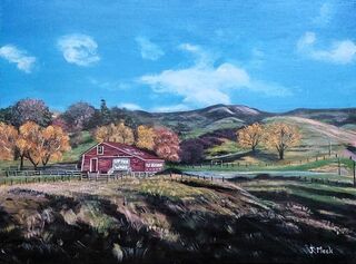 Landscape painting titled UP THE WAHS-POA