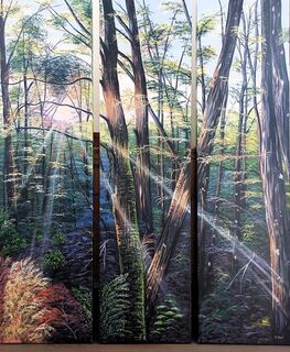 Acrylic set of 3 panels painting titled MAGICAL $3500.00