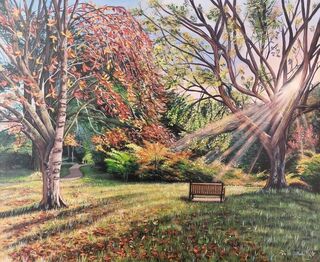 Acrylic painting titled ABLAZE-SOLD