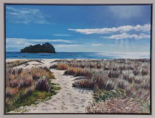 Acrylic painting titled SANDY TOES
